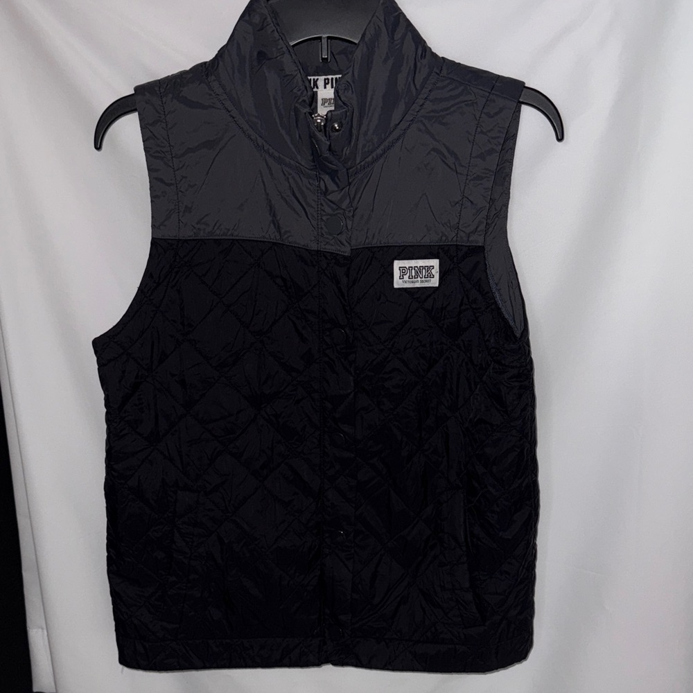 PINK Victoria's Secret Black Quilted Vest